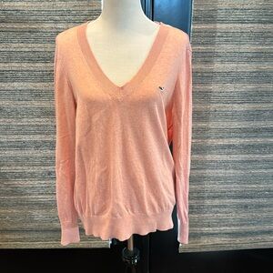 Like new Vineyard Vines v-neck sweater peach size Large